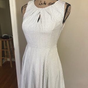 White Small Polka Dot Dress with Hearts